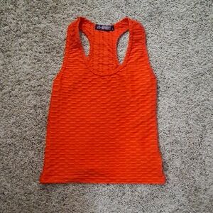 Orange Textured Women's Tank Top